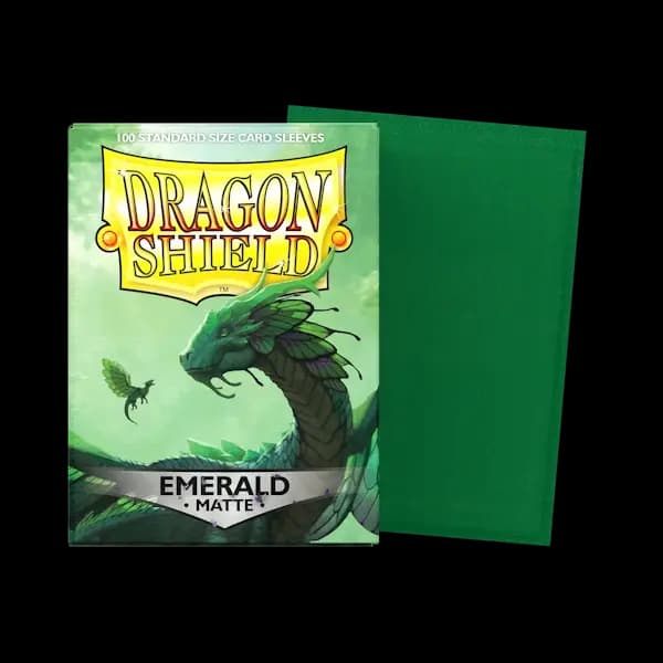 Dragon Shield Standard Matte Sleeves - Emerald (100) - imagine de prezentare 1