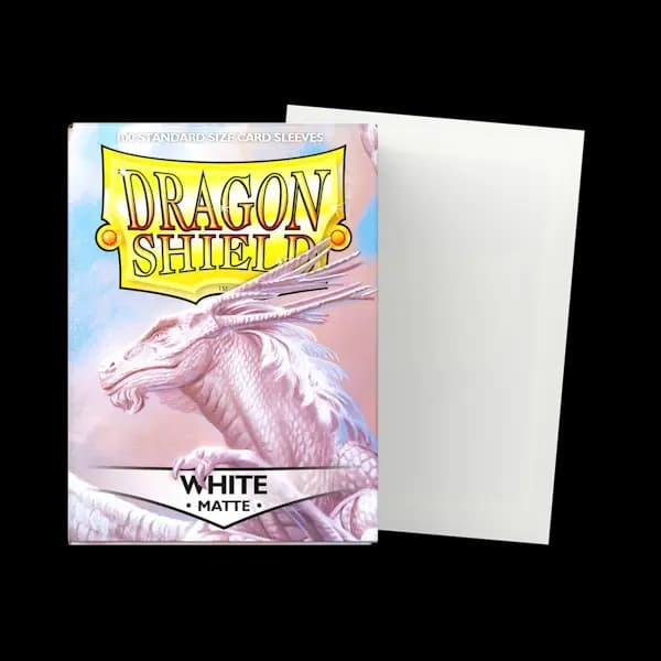 Thumbnail pentru Dragon Shield Standard Sleeves – Matte White (100 Sleeves) - imagine 1