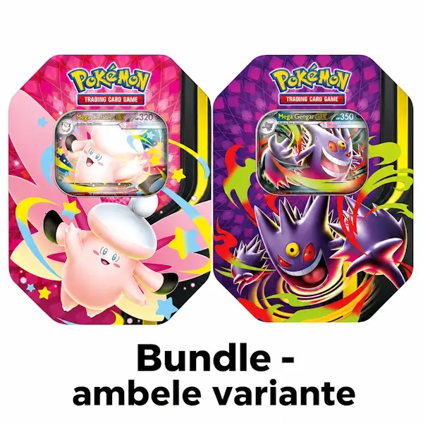 Pokemon Mega Moonlit Tin - Mega Gengar + Mega Clefable Bundle - imagine de prezentare